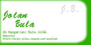 jolan bula business card